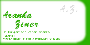 aranka ziner business card